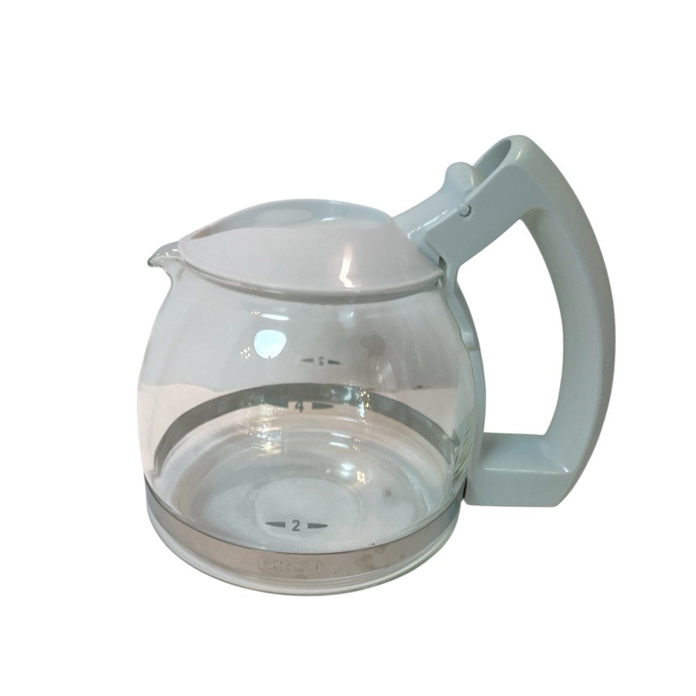 DeLonghi 4 Cup Replacement Glass Carafe - White